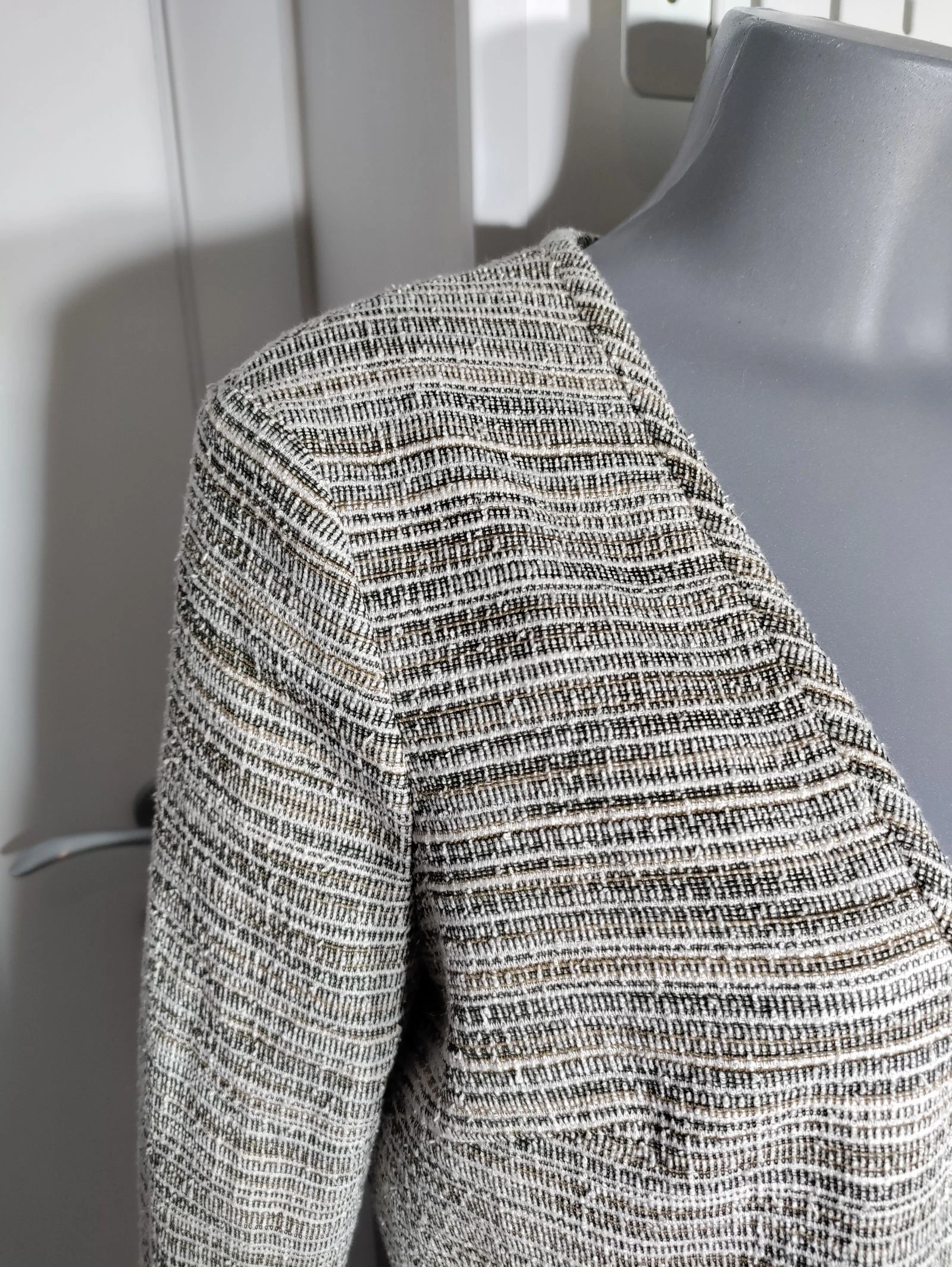 Chaqueta Mango Suit tweed jaspeada abierta – Talla L – photo 3